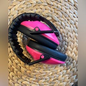 Pink and Black Over-Ear Protection Headphones